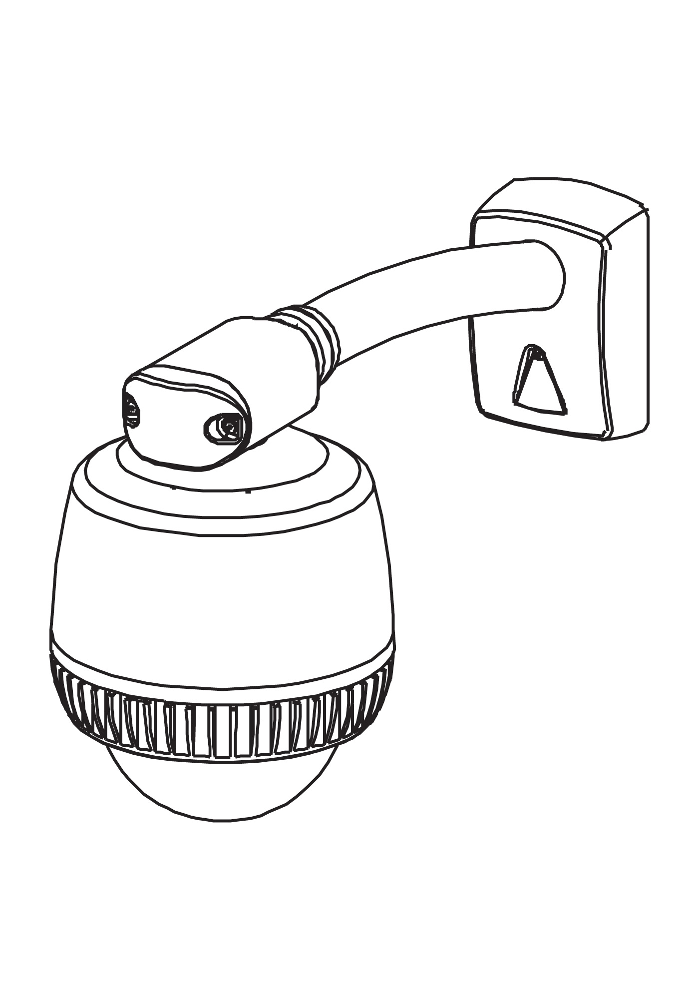 American Dynamics Wall Mount Long Arm with End Cap Assembly
