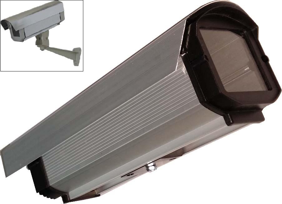 CCTV Camera Housing with Glass Silver Aluminum