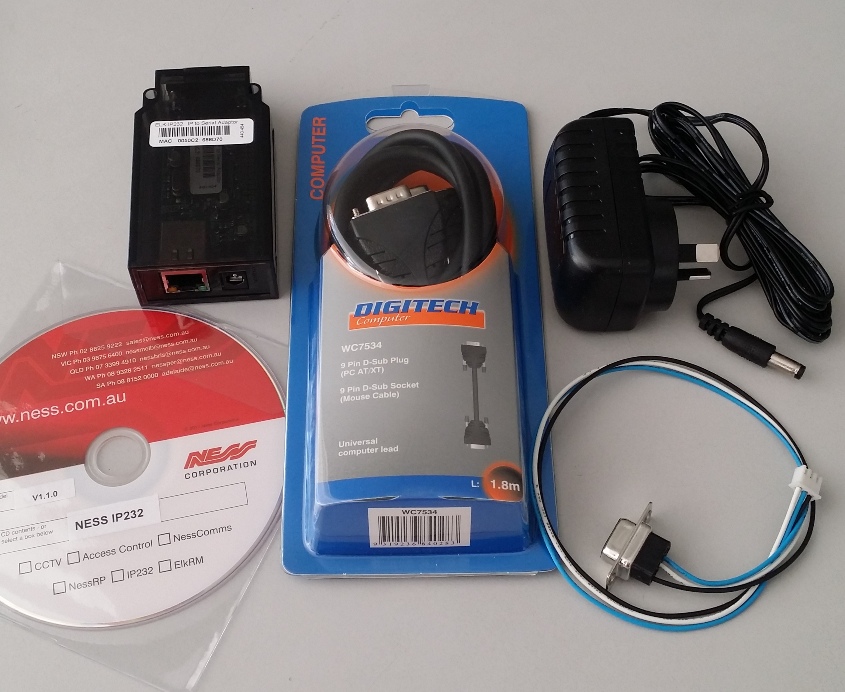 Ness IP Interface Kit IP232 Ethernet to Serial Bridge Bi-Direct